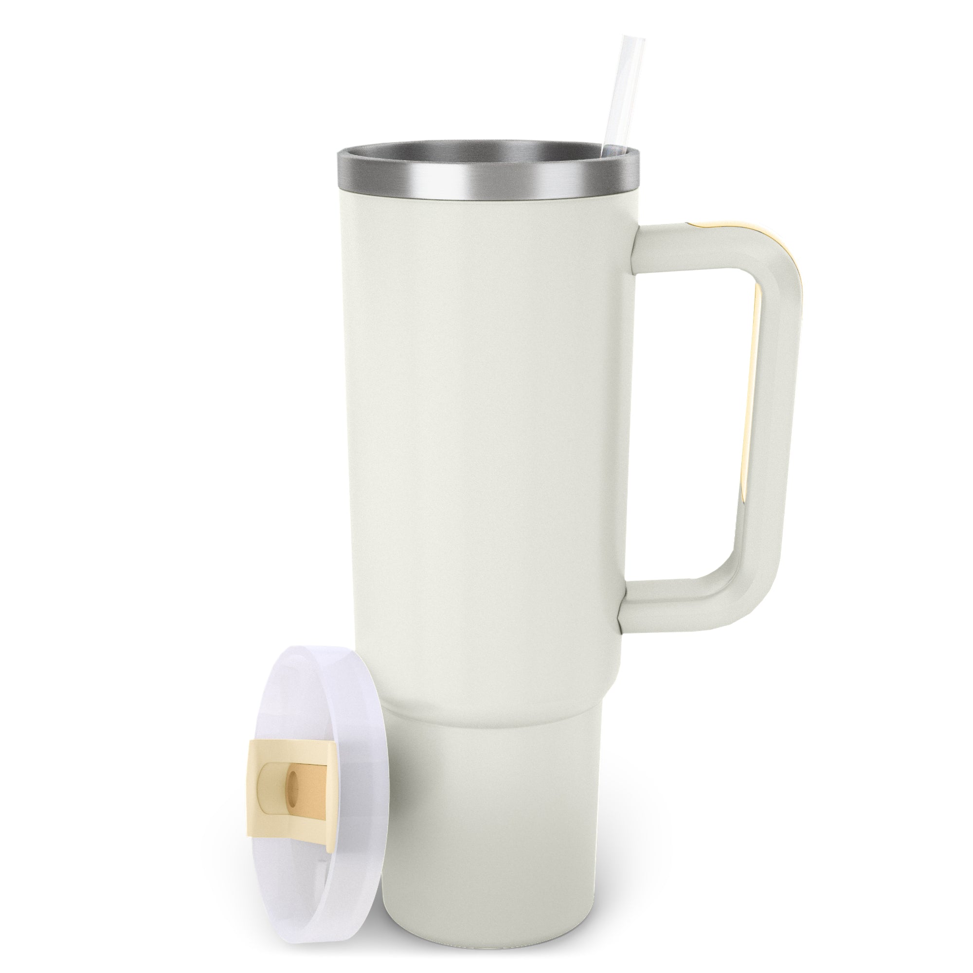 40oz Stainless Steel Straw Tumbler Cream - Embark™